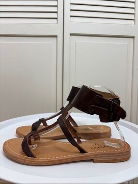 NWOT/NWOB Farylrobin x Free People Brown Leather Gladiator Sandals Size 8